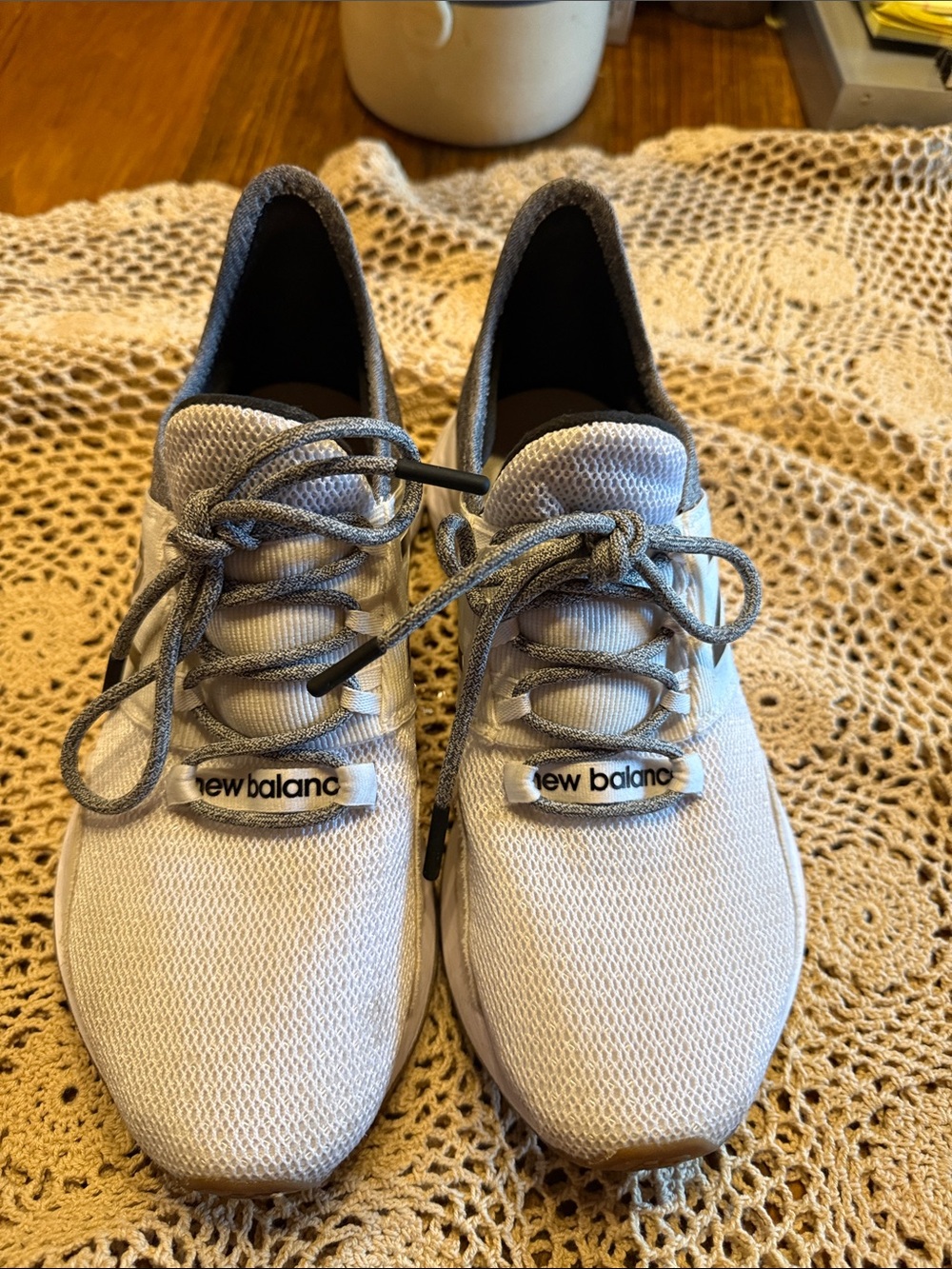New Balance Light Gray Mesh Running Shoes